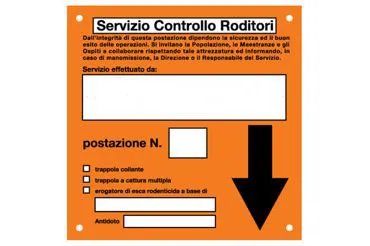 Cartello monitoraggio roditori